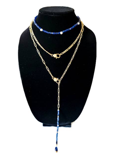 L. Styles, LLC - Wholesale Choker/Collar - Sapphire and Freshwater Choker Necklace3
