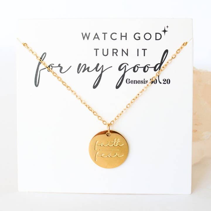 Two and Crew - Faith Based Jewelry & Gifts - Wholesale Pendant/Charm Necklace - Faith Over Fear Necklace – Christian Bible Scripture Jewelry0
