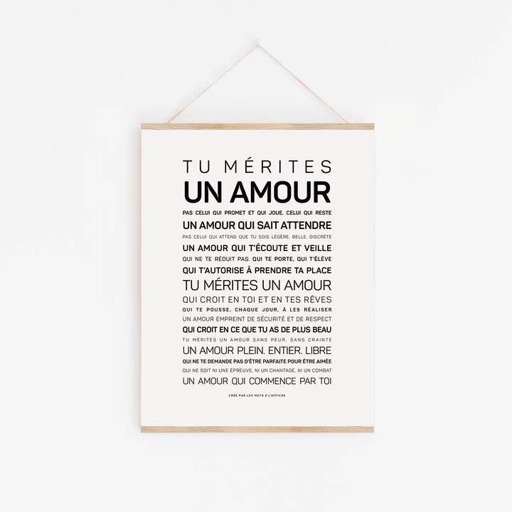 Toon Je verdient een liefde voor wholesale door LES MOTS A L'AFFICHE