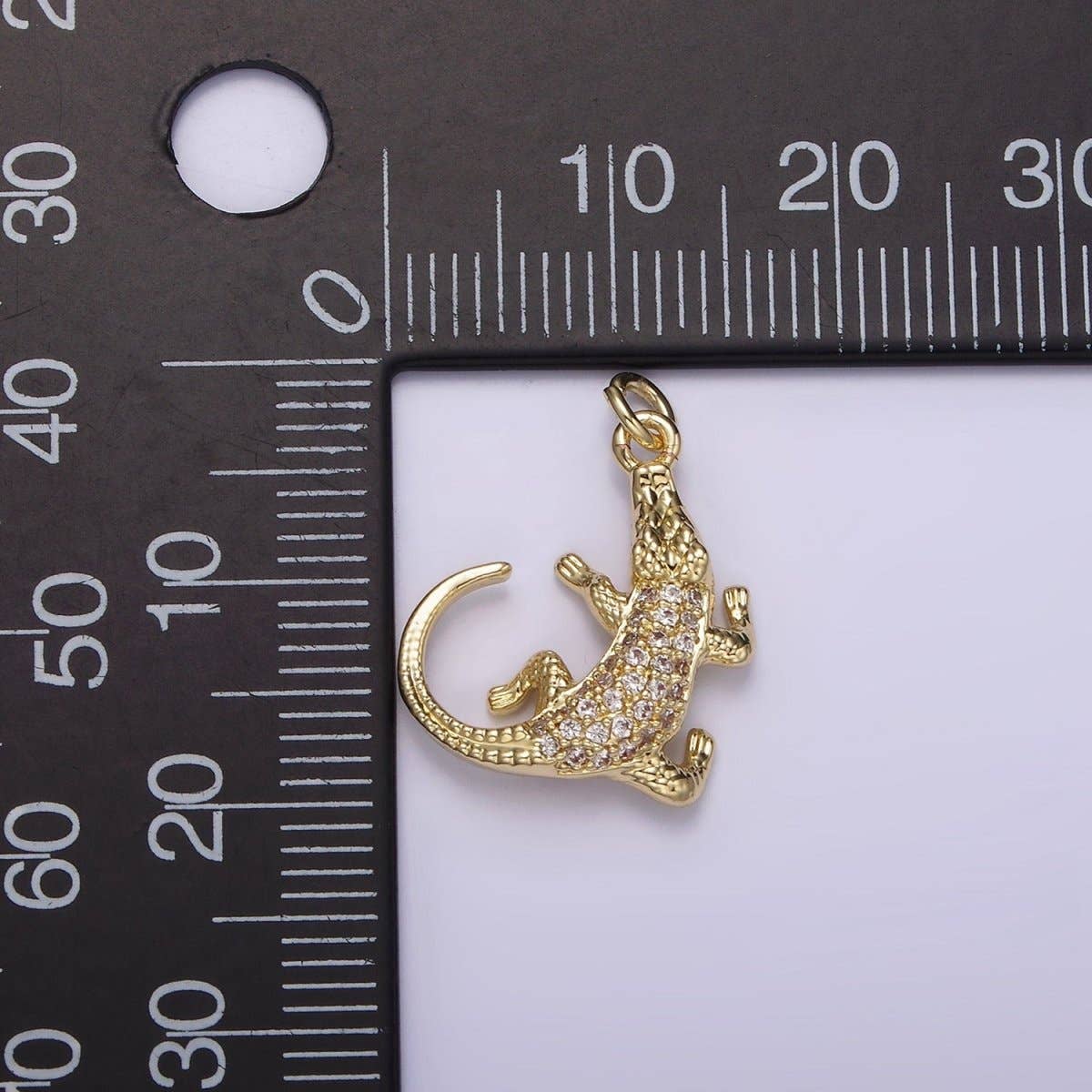 Aim Eternal - Wholesale Individual Charm/Pendant - 14K Gold Filled Alligator Crocodile Lizard Animal Micro Paved CZ Charm | AG2571