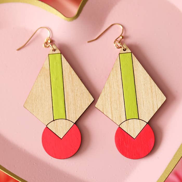 Pendientes colgantes Art Deco de neón para venta al por mayor de Le Chic Miami