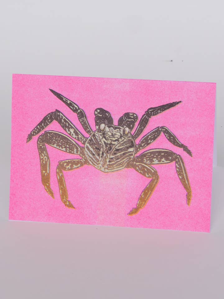 A'ama Crab Riso Greeting Card for wholesale by Pencil Urchin Press LLC