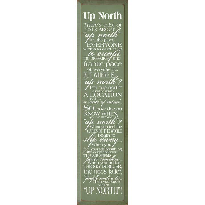 SAWDUST CITY - Wholesale Sign - Up North Rustic Vertical Wood Sign