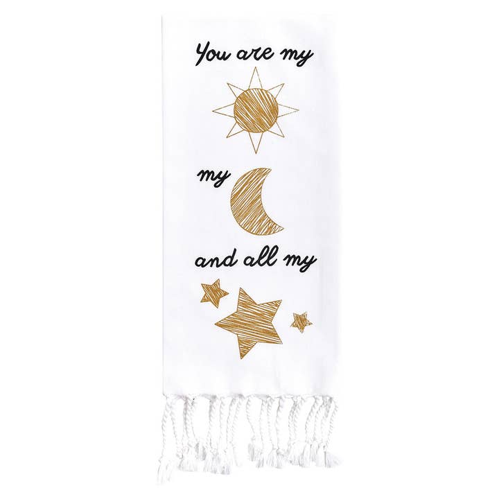 Sun Moon Stars Decorative Dishtowel for wholesale by Split P