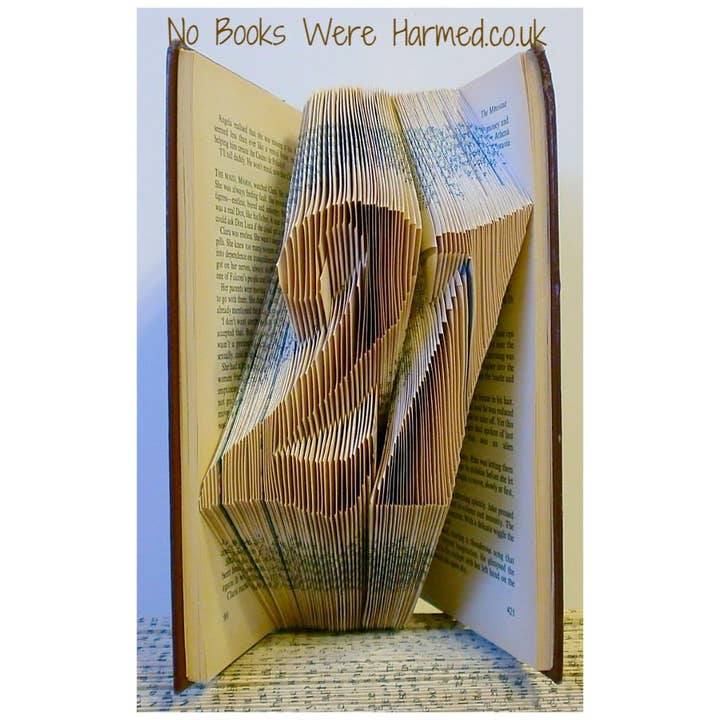No Books Were Harmed.co.uk - Wholesale Sculpture - Milestone Numbers Hand Folded Book Art Sculpture Gift2