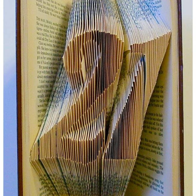 No Books Were Harmed.co.uk - Venta al por mayor Escultura - Regalo de escultura de arte de libro plegado a mano con números