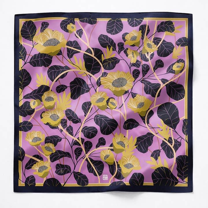 Pañuelo de seda Rosie's Garden 90 para venta al por mayor de Dora Nola