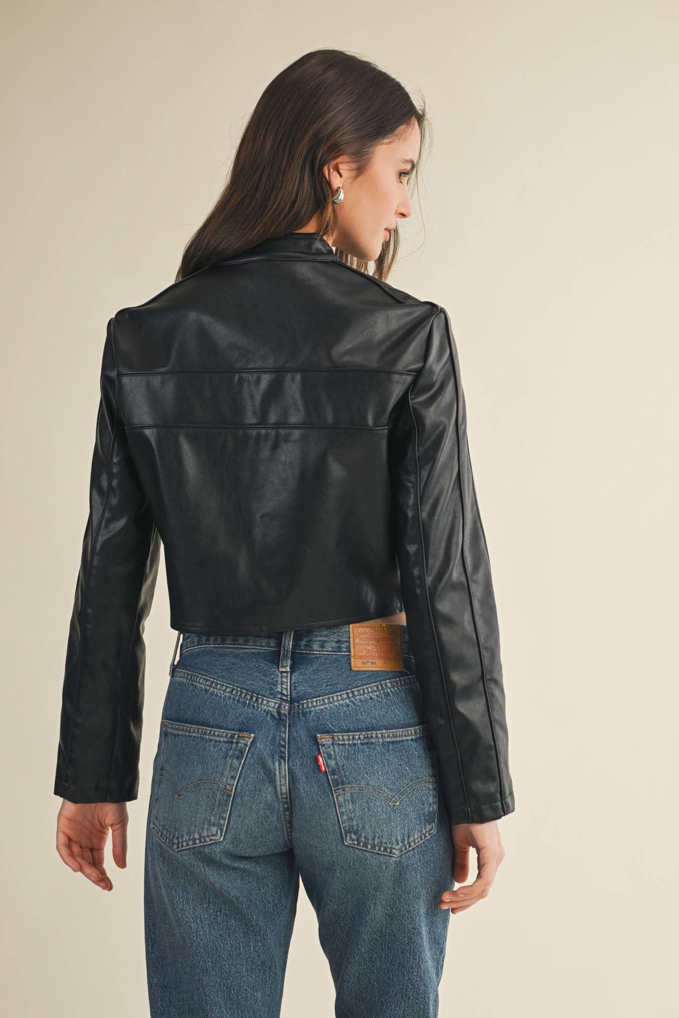 Mustard Seed - Vente Veste en cuir – femme - VESTE EN CUIR À FERMETURE ÉCLAIR3