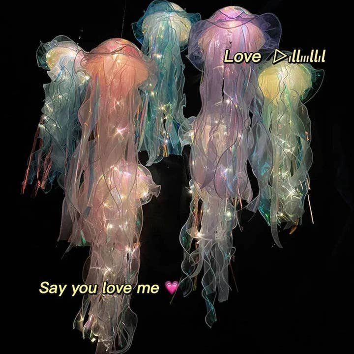 La Bella Monte - Wholesale Decorative Tabletop Object - Creative Portable Jellyfish Flower Lamp For Home Decor