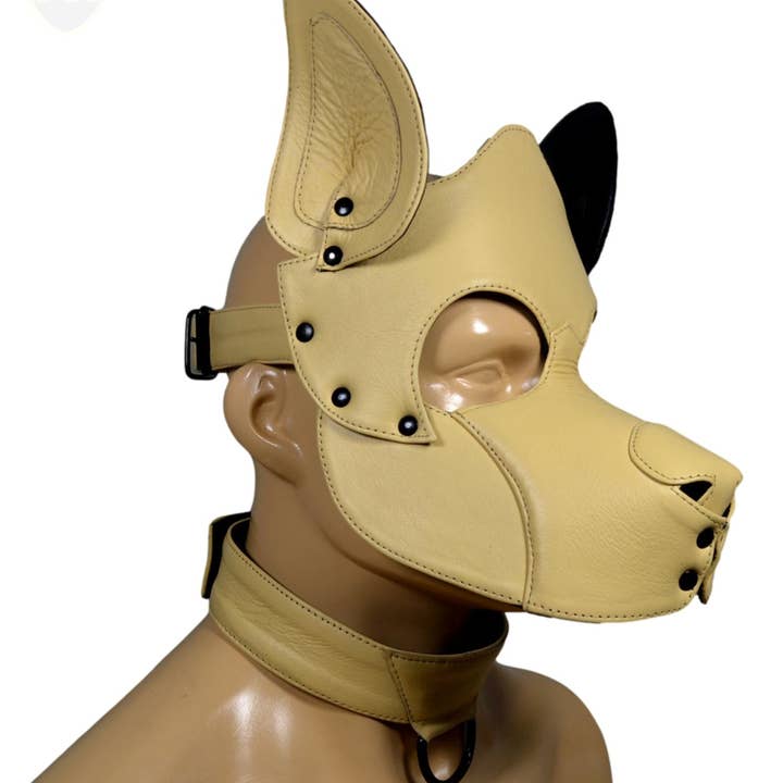 Meninleather – Engroshandel Kæledyrskostume – Kat/hund – Ægte kohud Hvalpehundemaskehætte Kostume Reenactment Gear Hvalp- eller kæledyrsmaske Håndlavet2