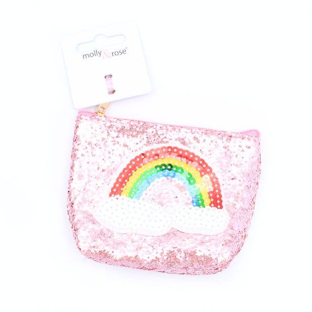 Inca UK – wholesale Coin purse – kids – Glitter Zip Purse With Rainbow Motif 11 X 9cm1