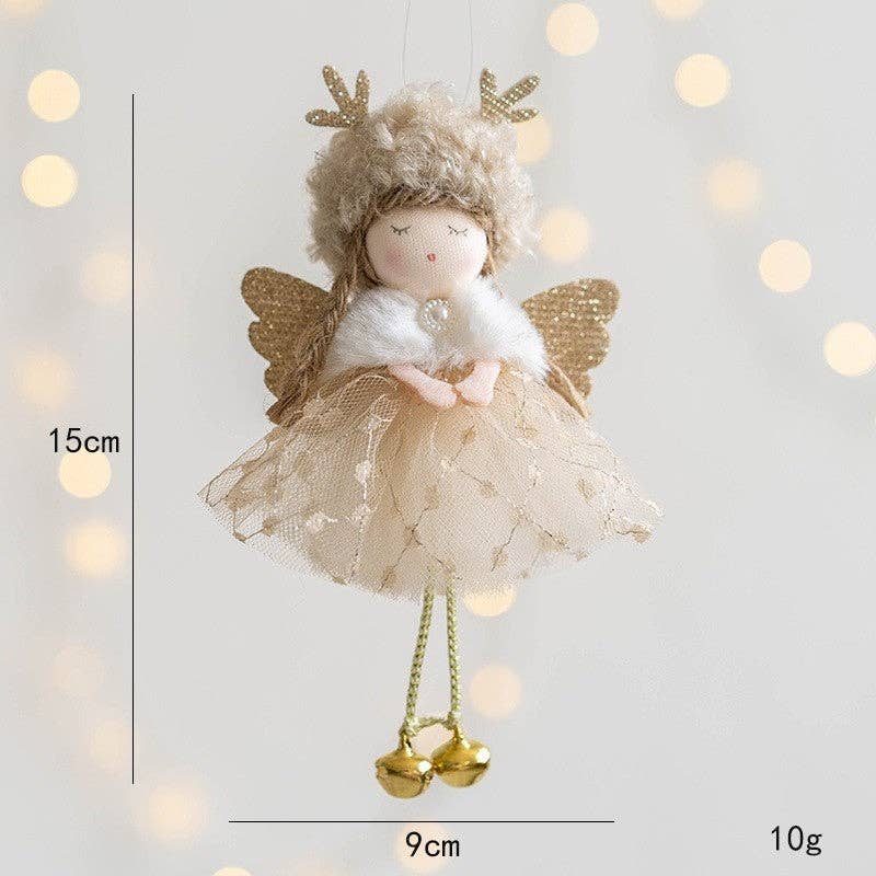UZ Wholesale Store - Wholesale Ornament - Girl With Plush Deer Antlers Christmas Tree Ornament5