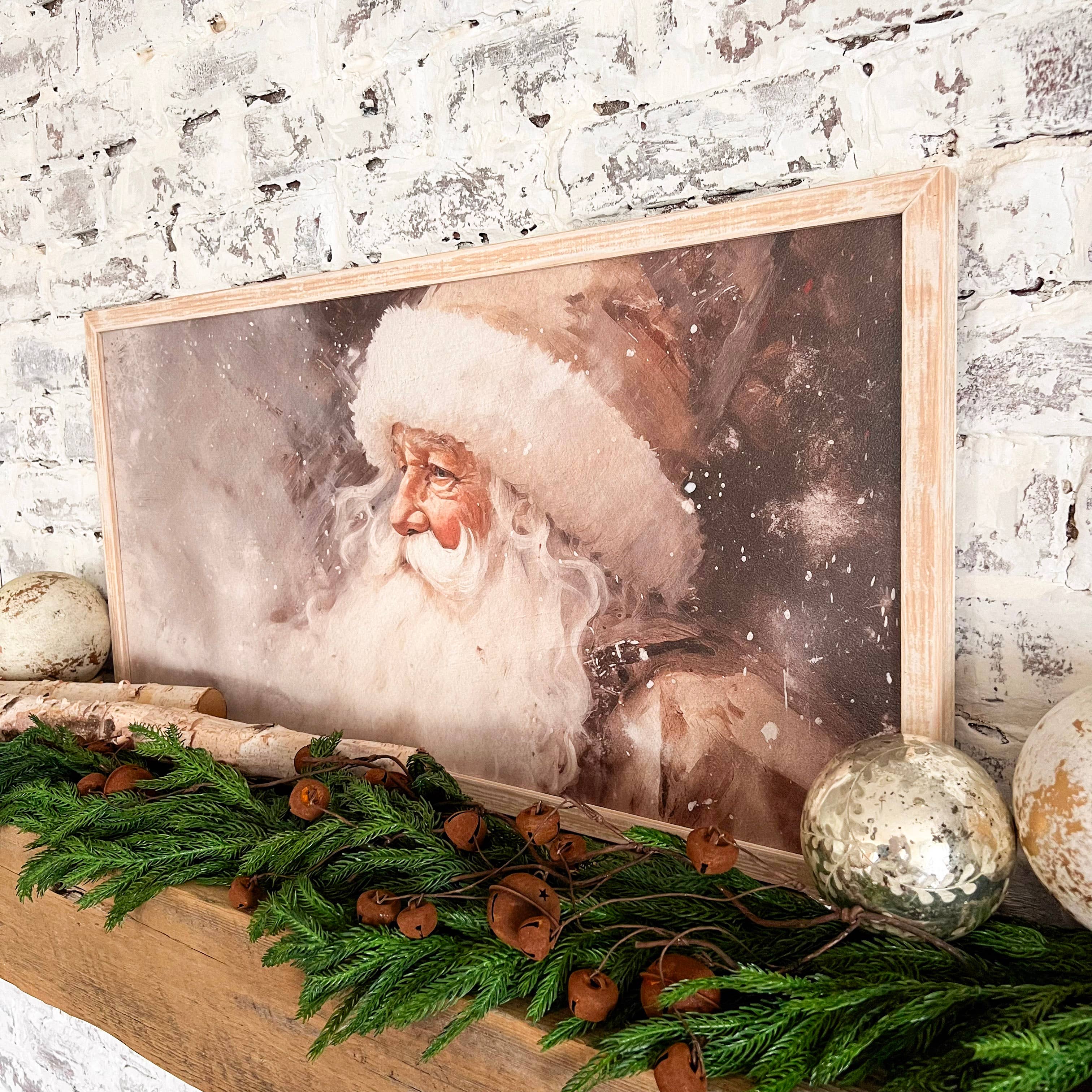 WillowBee Signs & Designs - Wholesale Sign - Vintage Neutral Santa Print - Rectangle 1