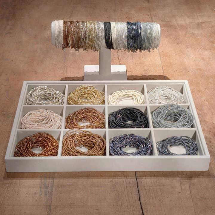 ARKHOUSE® - Wholesale Jewelry Stand & Display - Bracelet T-Bar Fixture - Ivory Velvet1