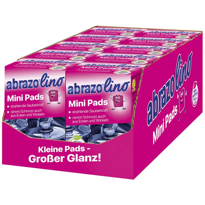abrazo – Großhandel Reinigungsschwamm – abrazolino Mini Pads - 16 verseifte Reinigungspads, handlich
