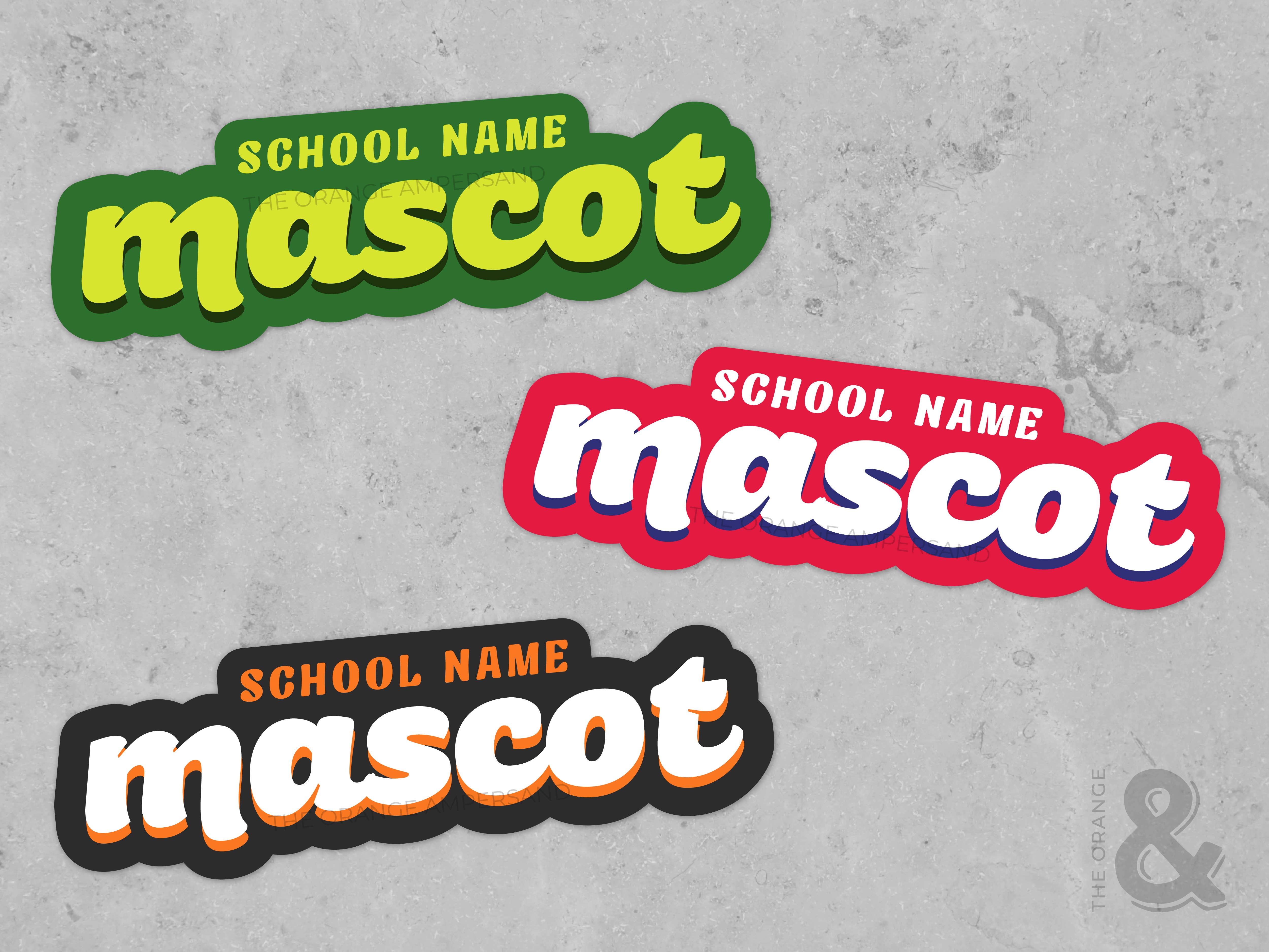 The Orange Ampersand – Engroshandel Klistermærke – Retro School Spirit klistermærker med dit maskotnavn/farver2