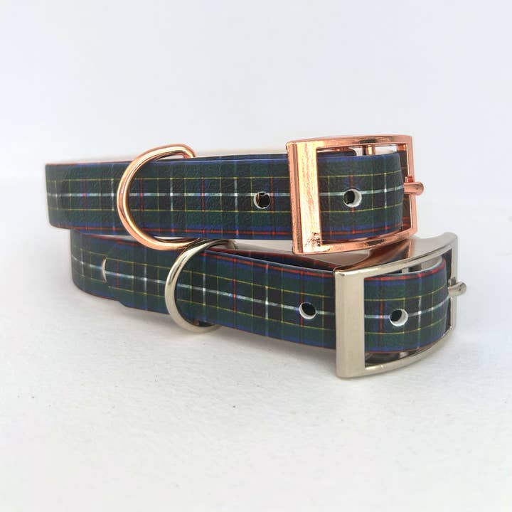 Kornischer Jagdtartan handgefertigtes Hundehalsband für den Großhandel von Puppies & Pom Poms