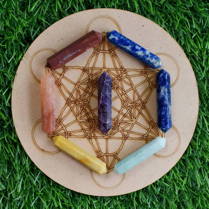 AK Healing Crystals - Venta al por mayor Piedras/cristales espirituales - Juego de 7 puntos de piedras de chakra, regalo de 7 chakras