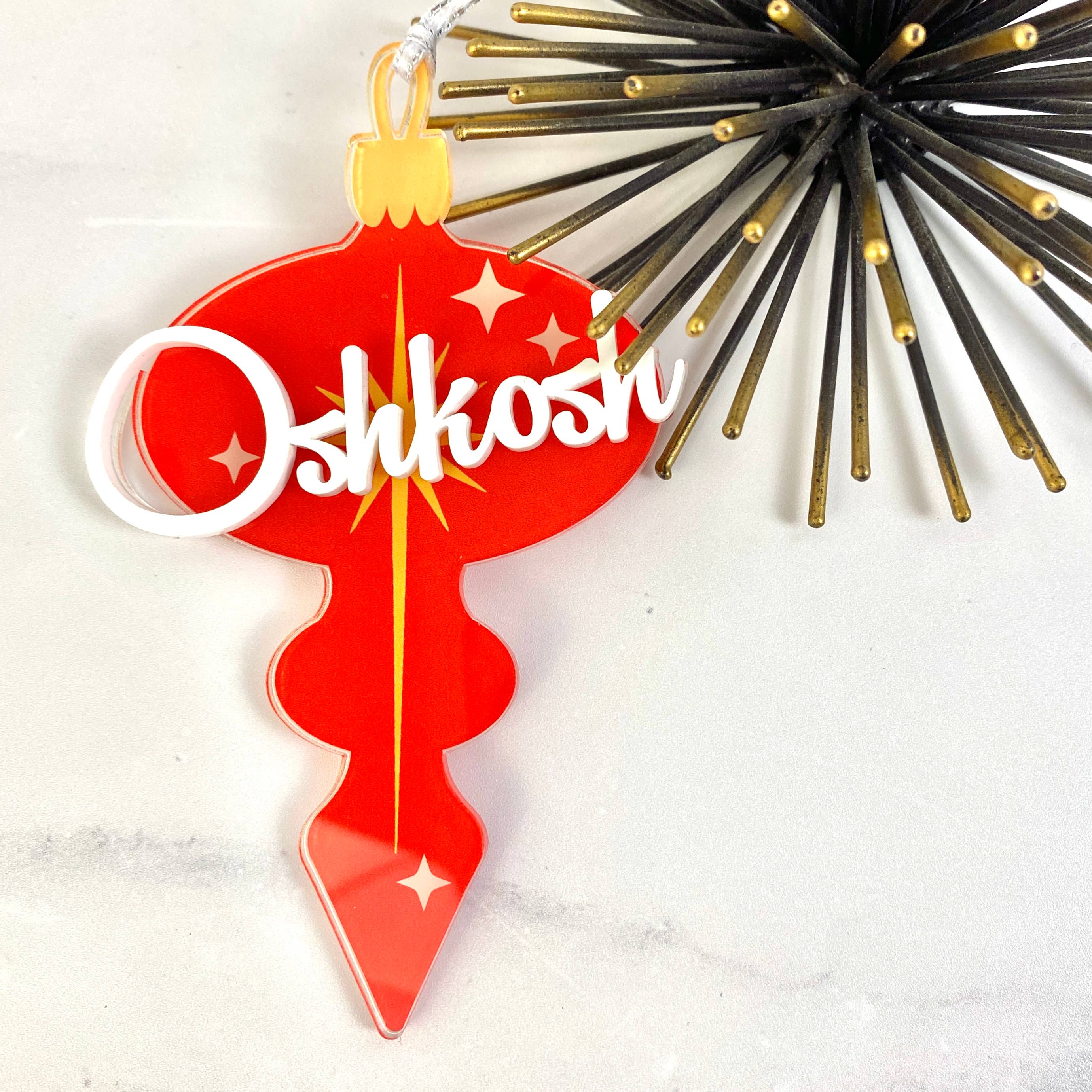 Atomic Kraftworks - Wholesale Ornament - Vintage Bauble Customizable [Your City] Ornament6