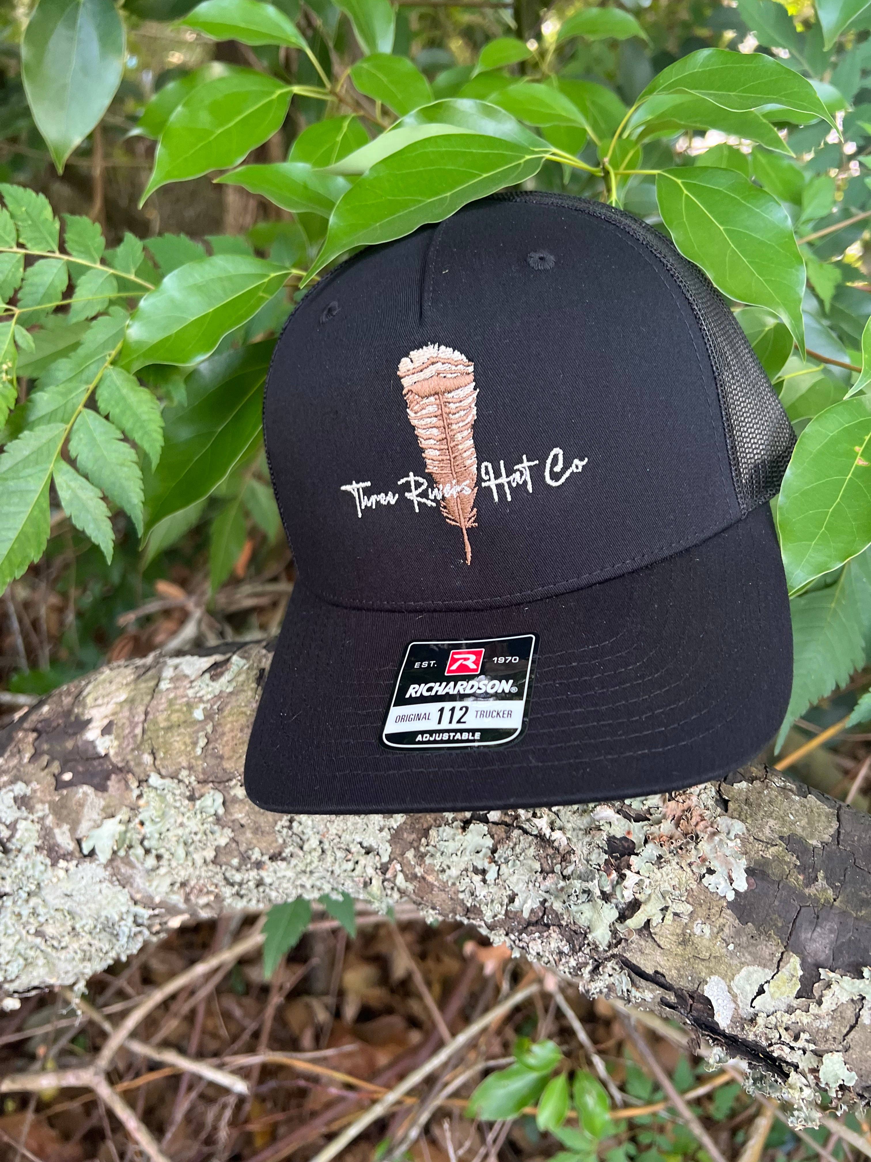 Three Rivers Hat Co. - Wholesale Trucker Hat - Unisex - Turkey Feather - Trucker Snapback - Richardson 1122