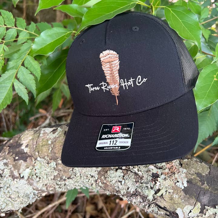 Three Rivers Hat Co. - Wholesale Trucker Hat - Unisex - Turkey Feather - Trucker Snapback - Richardson 1122