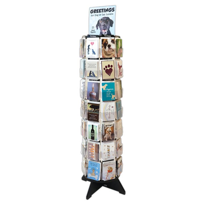 Dog Speak - Vente Présentoir – papeterie et articles fantaisie - Assortiment de 56 cartes de vœux avec présentoir rotatif au sol