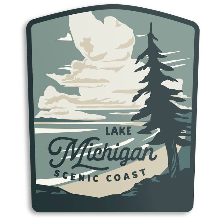 Aufkleber Lake Michigan für den Großhandel von The Landmark Project