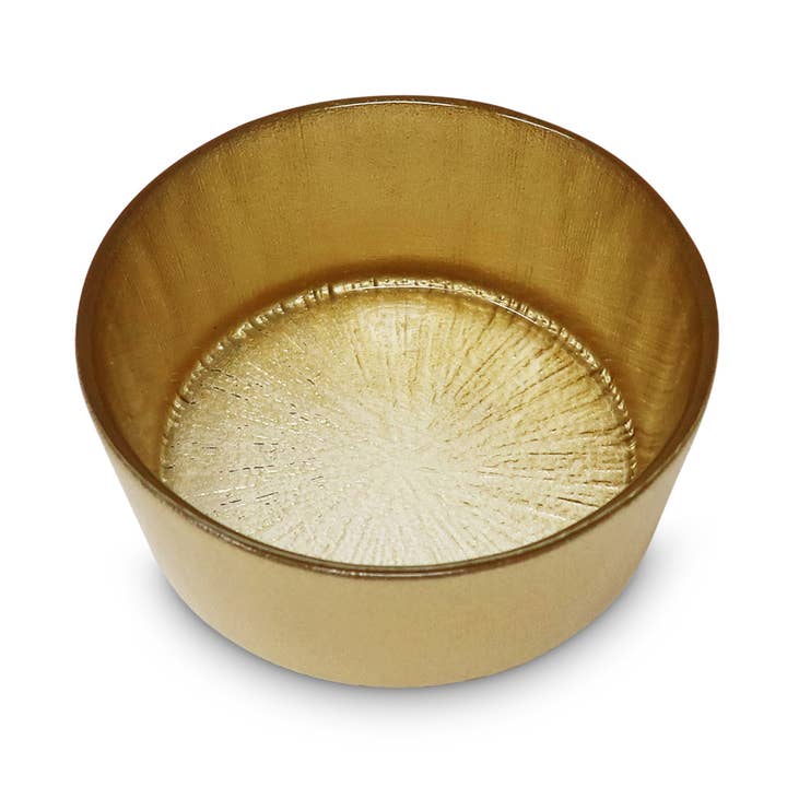 Set of 4 Crystal Glass Plates with Gold Border for wholesale by CLASSIC TOUCH DECOR INC.