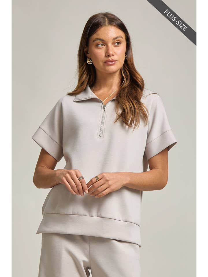 Dear Scarlett - Wholesale Lounge Set - Women's - PLUS SIZE Quarter Zip + Pants Modal Set TRVSET-CATALINAP25