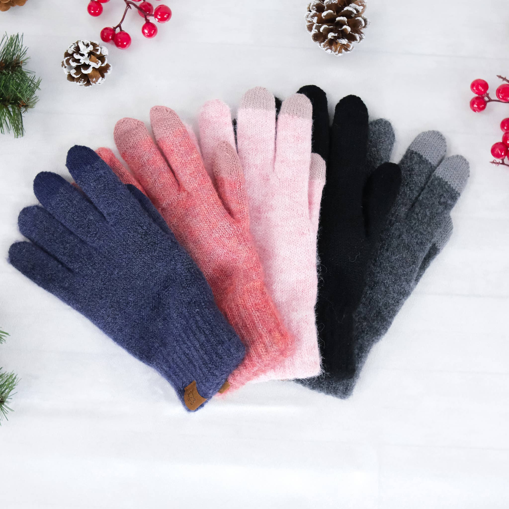 Karma Nepal Crafts - Wholesale Gloves - Unisex - Unisex  Solid Winter Touch Screen  Gloves with Fleece Lining0