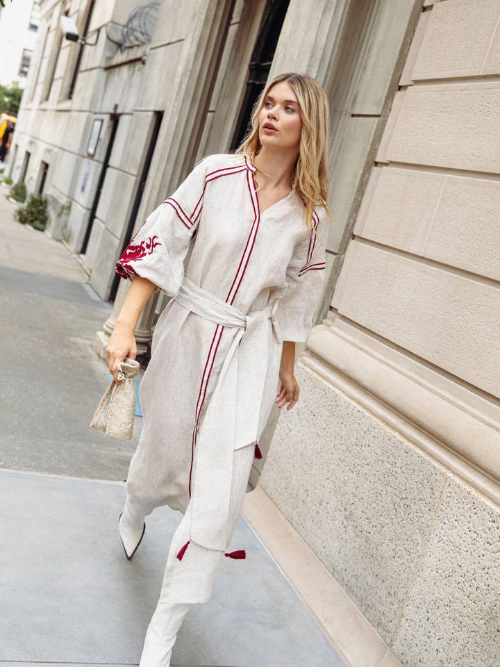 Ayana Dress Burgundy for wholesale by Guadalupe Design