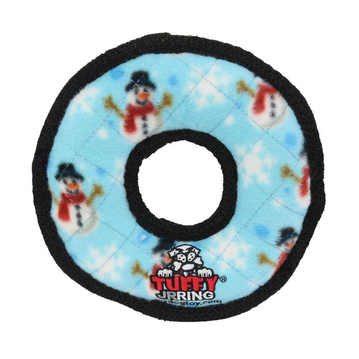 Tuffy Holiday Jr Ring Snowman, Durable Squeaky Dog Toy for wholesale by Tuffy Dog Toys - VIP Products