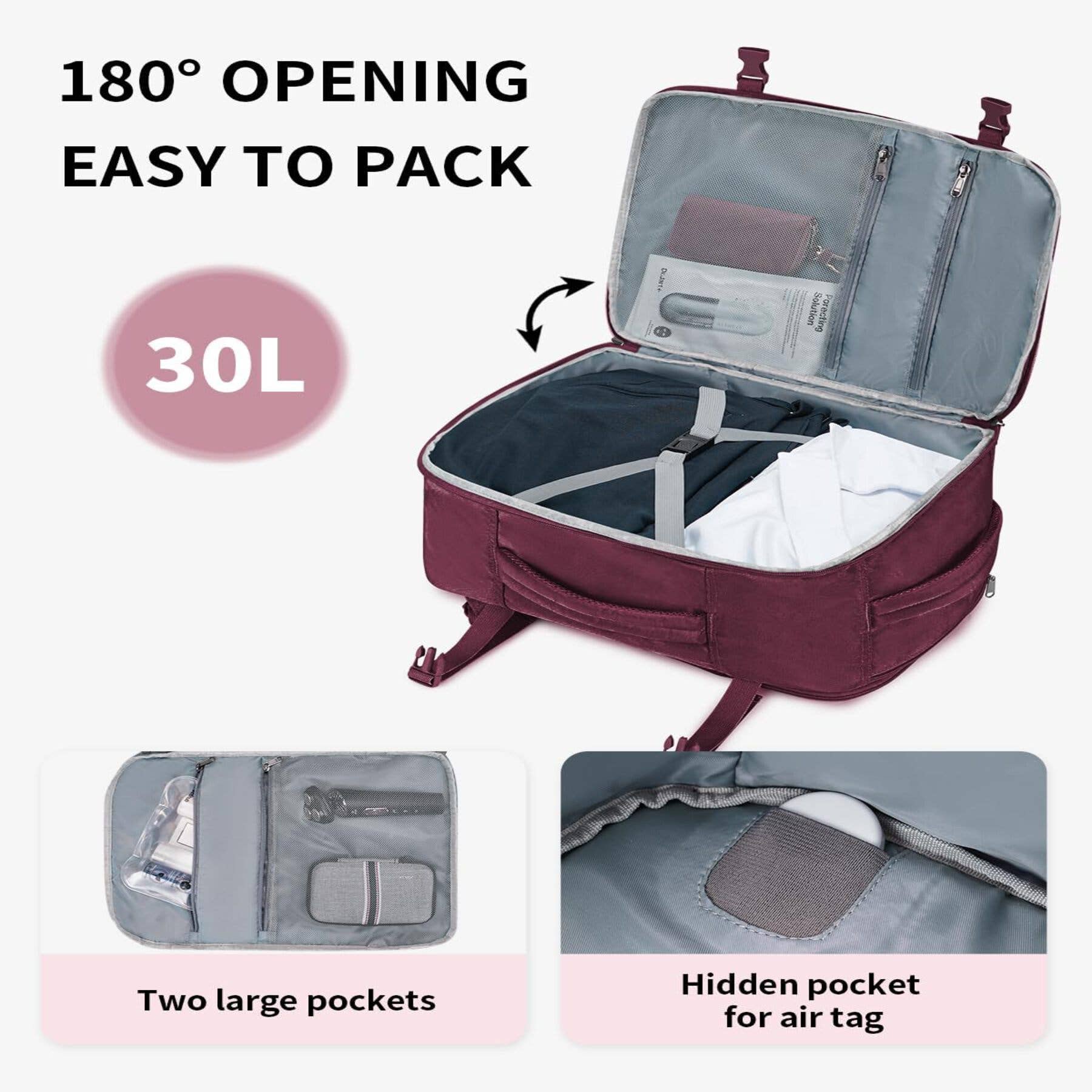 wandf - Wholesale Backpack – Unisex - ECOHUB 30L Flight-Approved Backpack USB Charging Port Bags57