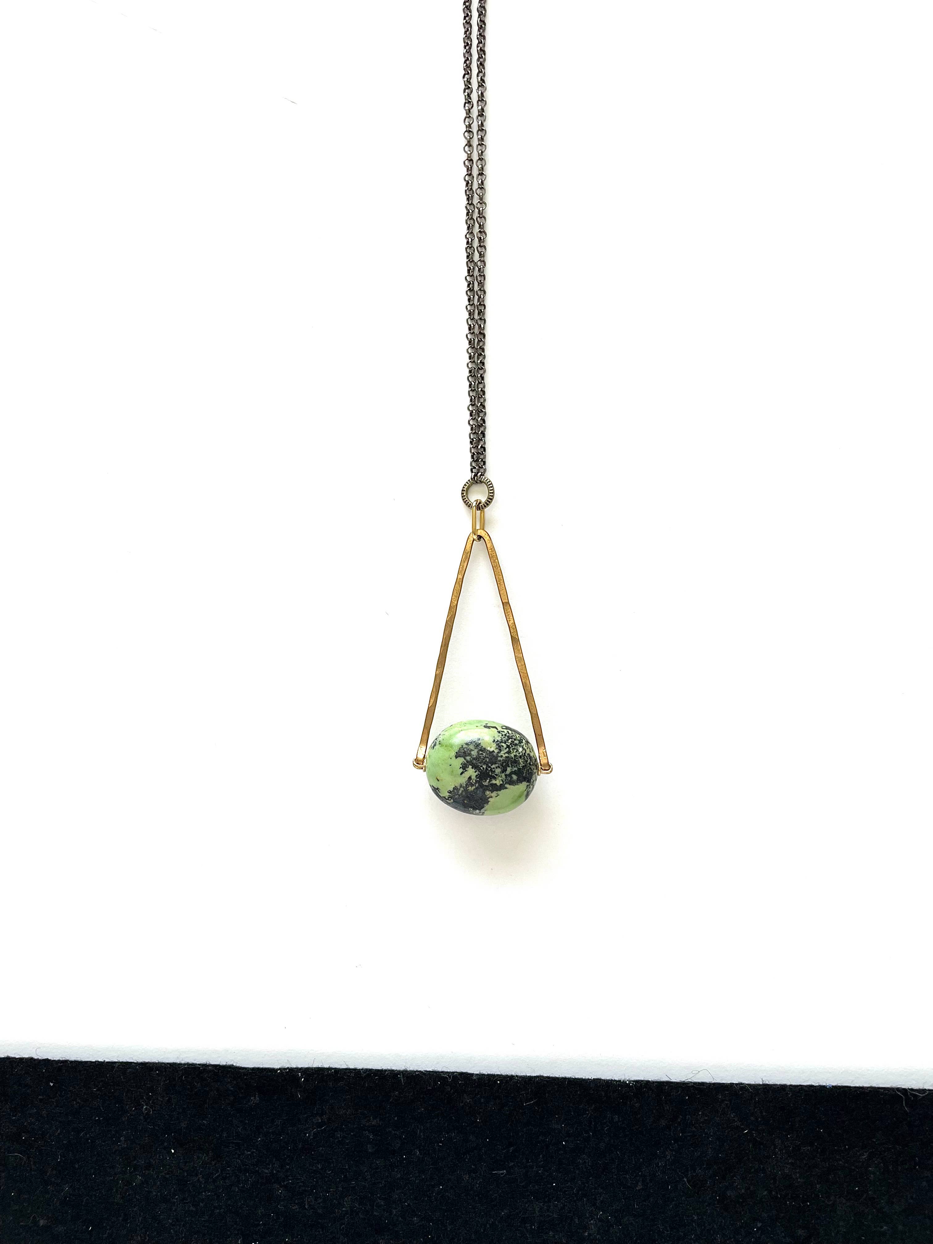 Third & Co. Studio – Colar pingente/pendente por atacado – Colar de bronze e turquesa verde8