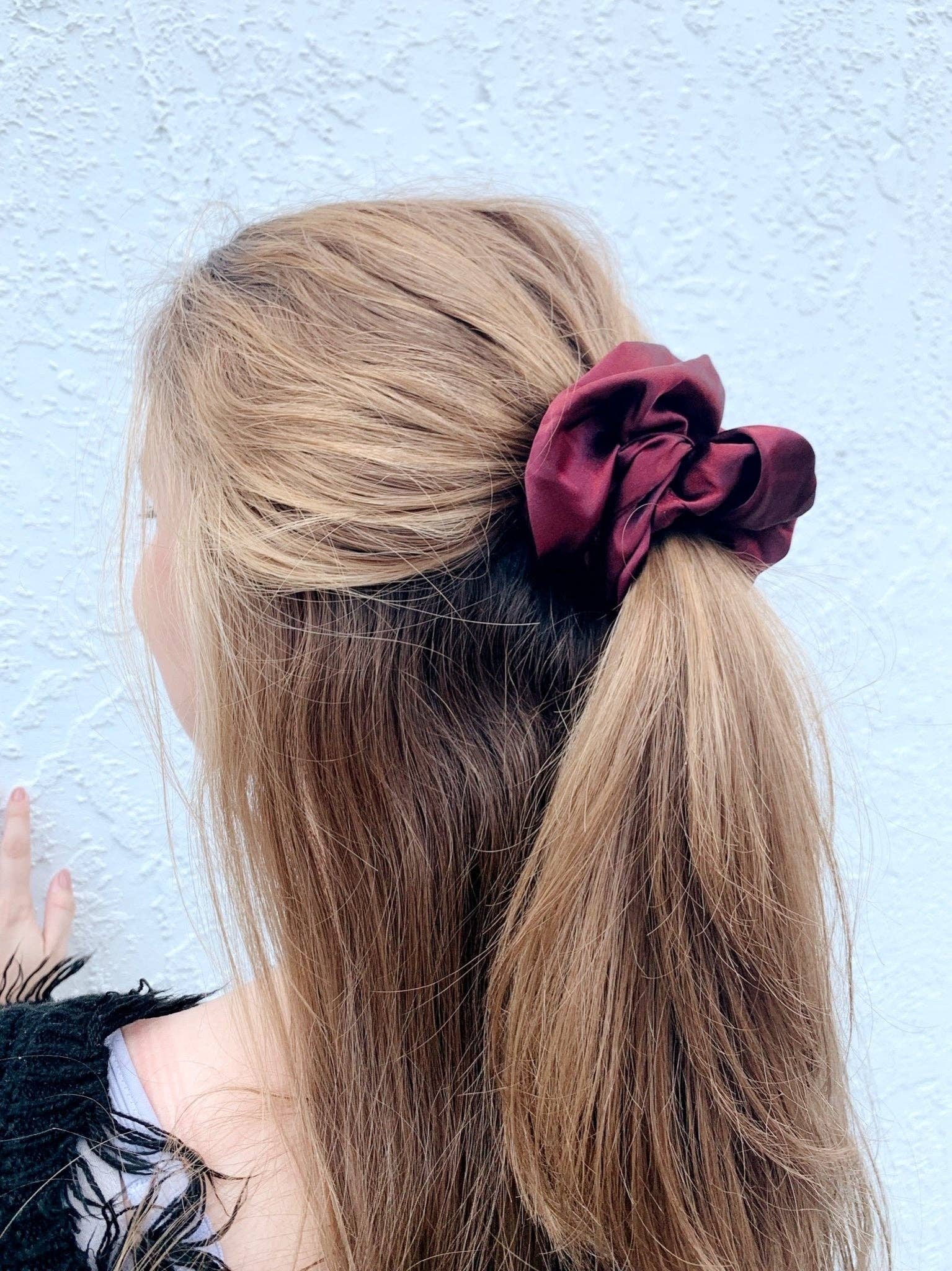 Beyond Scrunchies – wholesale Scrunchie - Women’s – MAROON - Mulberry Silk Scrunchie2