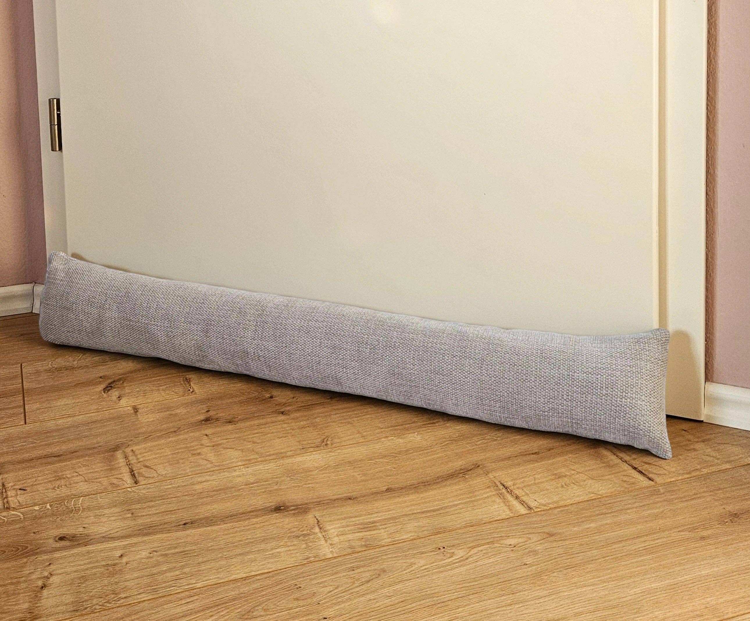 Meinposten - Vendita all'ingrosso Decorazione per porta - Paraspifferi guarnizione porta fermavento porte e finestre tessuto grigio crema beige 90 cm