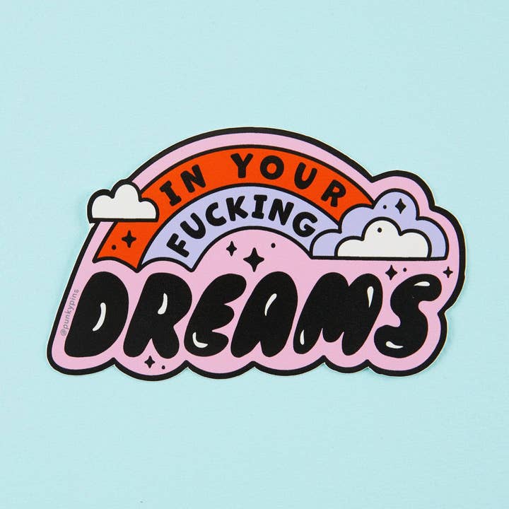 I Dine Skide Drømme Vinyl Mærkat for engroshandel hos Punky Pins