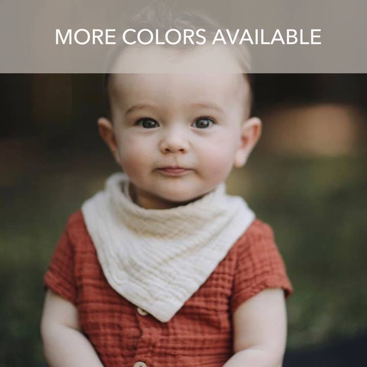 Charley Charles - Wholesale Bandana Bib - WHITE Lightweight Cotton Gauze Baby Bandana Bib2