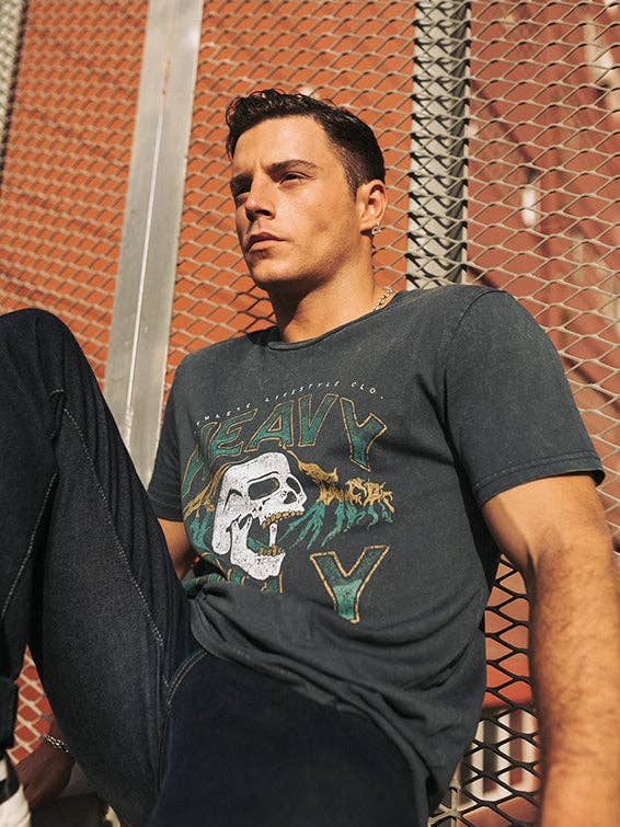 Heavy Reps Only T-Shirt in verwaschenem Blau für den Großhandel von Thundernoise