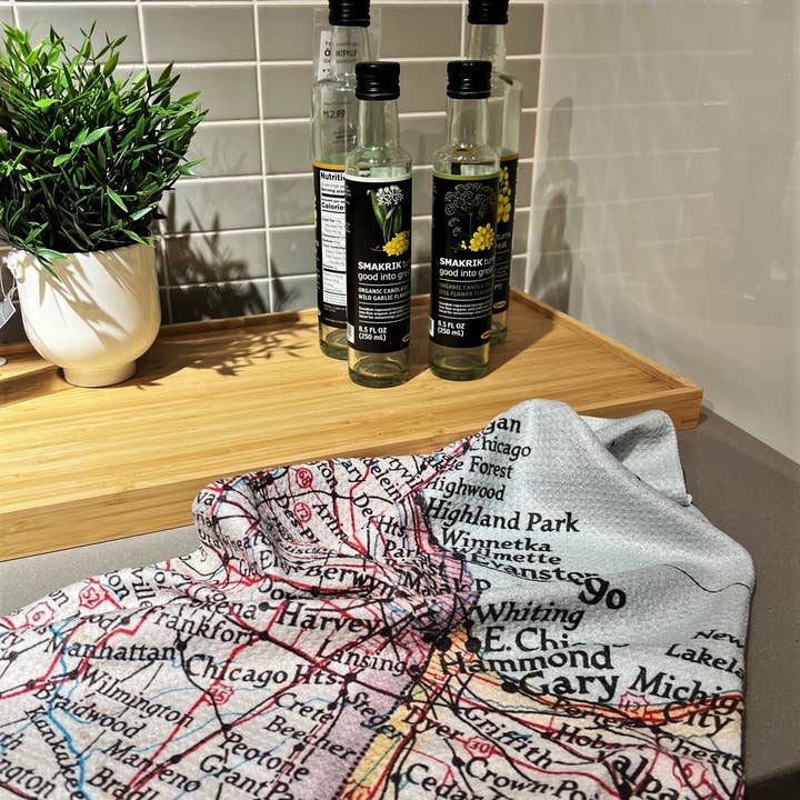 Daisy Mae Designs - Wholesale Tea Towel - New York City Brooklyn Manhattan Map Kitchen Towel Dishtowel1