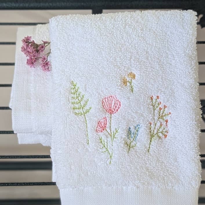 Nordlinen - Wholesale Wash cloth - Floral Embroidered Washcloth. 30x30 Soft mini napkin2