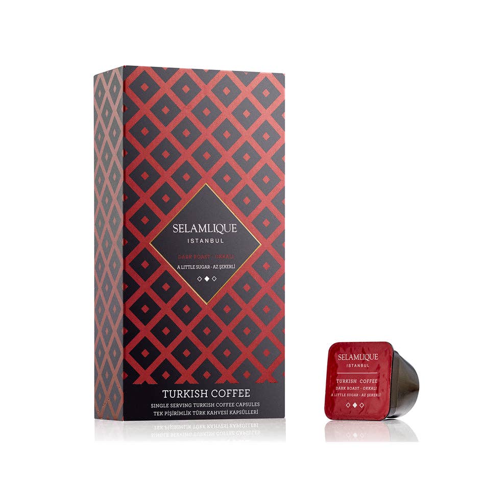Aladdin - Vente Cafés/expressos instantanés - Capsules de café turc Selamlique Dark Roast - Capsules à usage unique - 7 g / 0,24 oz - Pack de 100