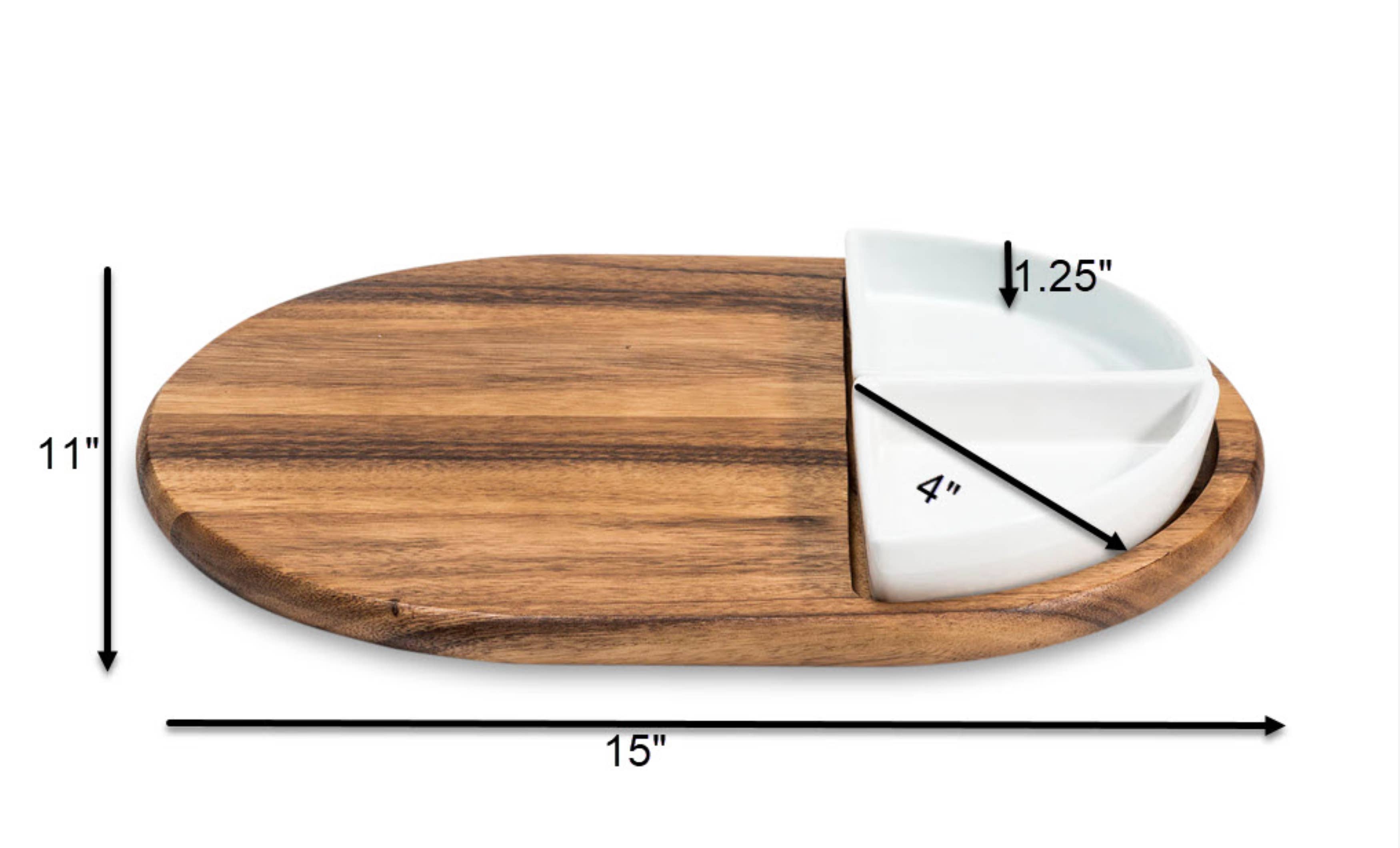 Kalmar Home - Vendita all'ingrosso Vassoi da portata - Vassoio per salumi/da portata con 2 piatti in ceramica bianca2