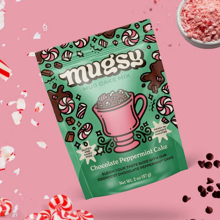 Chocolate Peppermint Mug Cake Mix (24 count) for wholesale by Mugsy Bakes