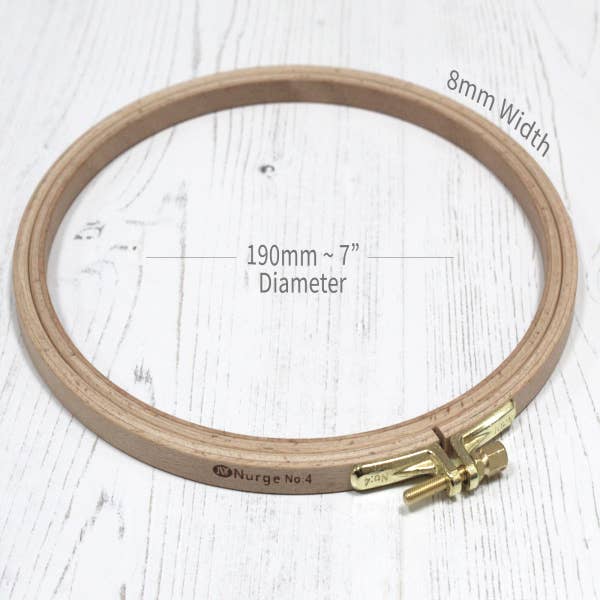 Nurge - Wholesale Embroidery/Cross Stitch Supplies - Nurge 8mm (6/16") Beech Screwed Embroidery Hoop