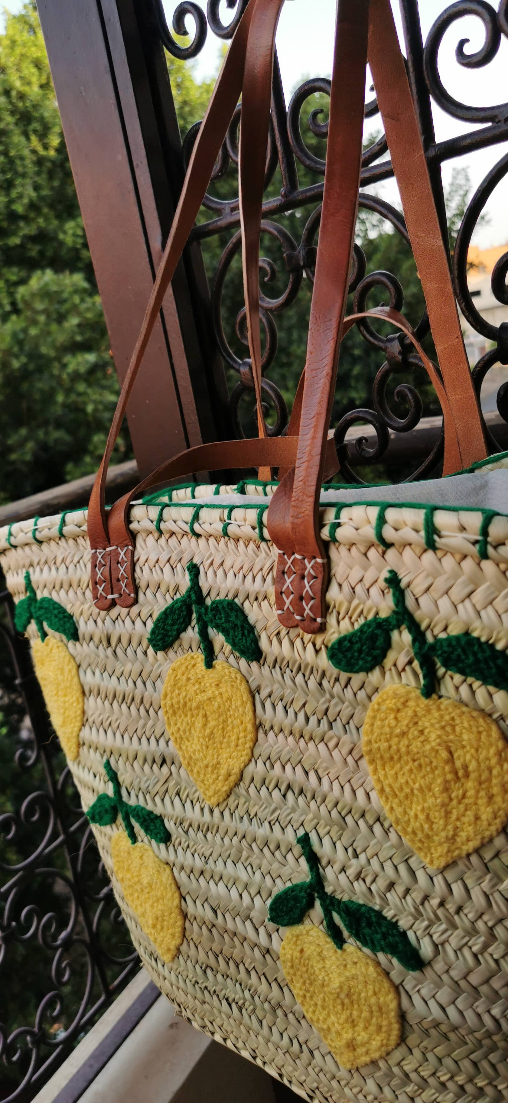craftberber - Wholesale Beach Bag - French market bag, Straw bag with leather handle, Beach bag3