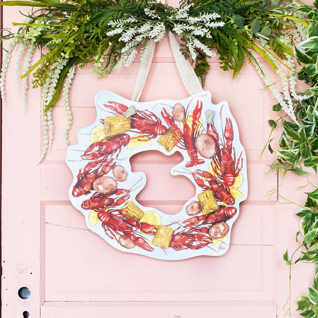 Crawfish Wreath Door Hanger for wholesale by Songbird Grove Collection
