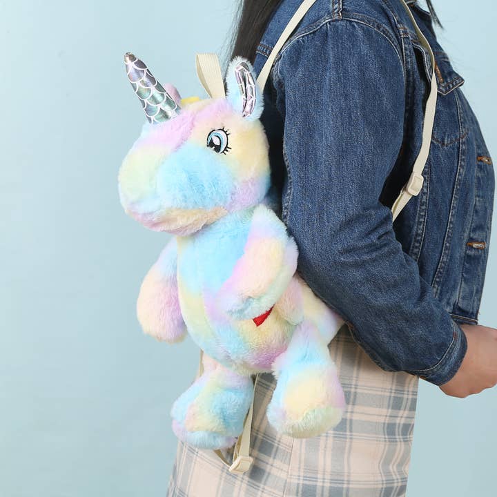 Bewaltz - Wholesale Backpack - Kids - CLOSEOUT! Plushie Heart Unicorn Backpack - Blue 🦄
