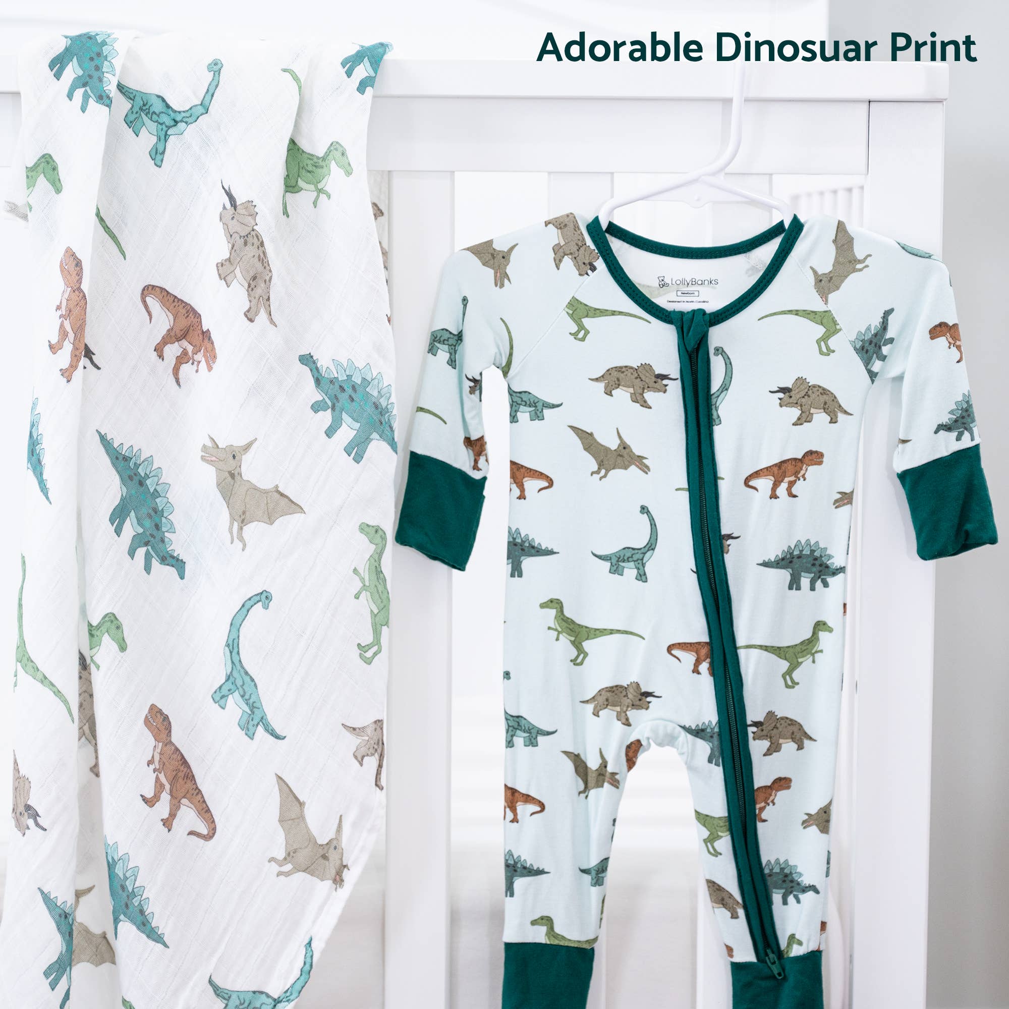 LollyBanks - Wholesale Sleepsuit - Baby - Dinosaur Baby Bamboo Pajamas5