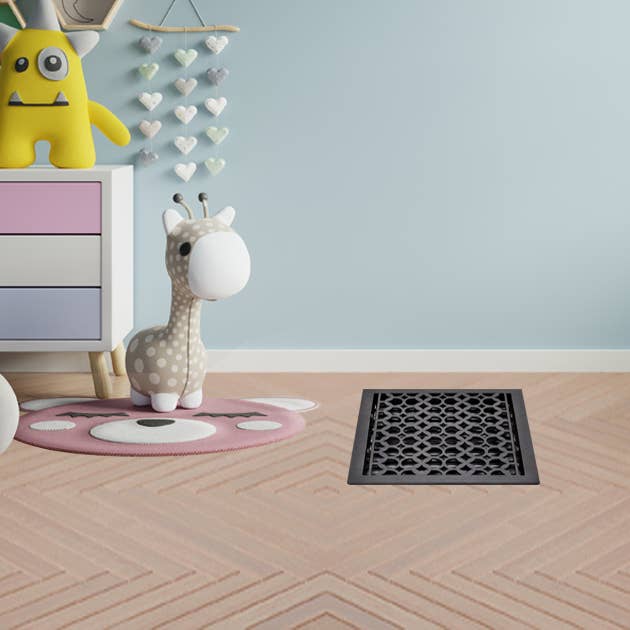 PRIMA DECORATIVE HARDWARE INC - Vente Article de chauffage, ventilation et climatisation - Registre de plancher en fonte d'aluminium, 13 po x 13 po, VR-100
